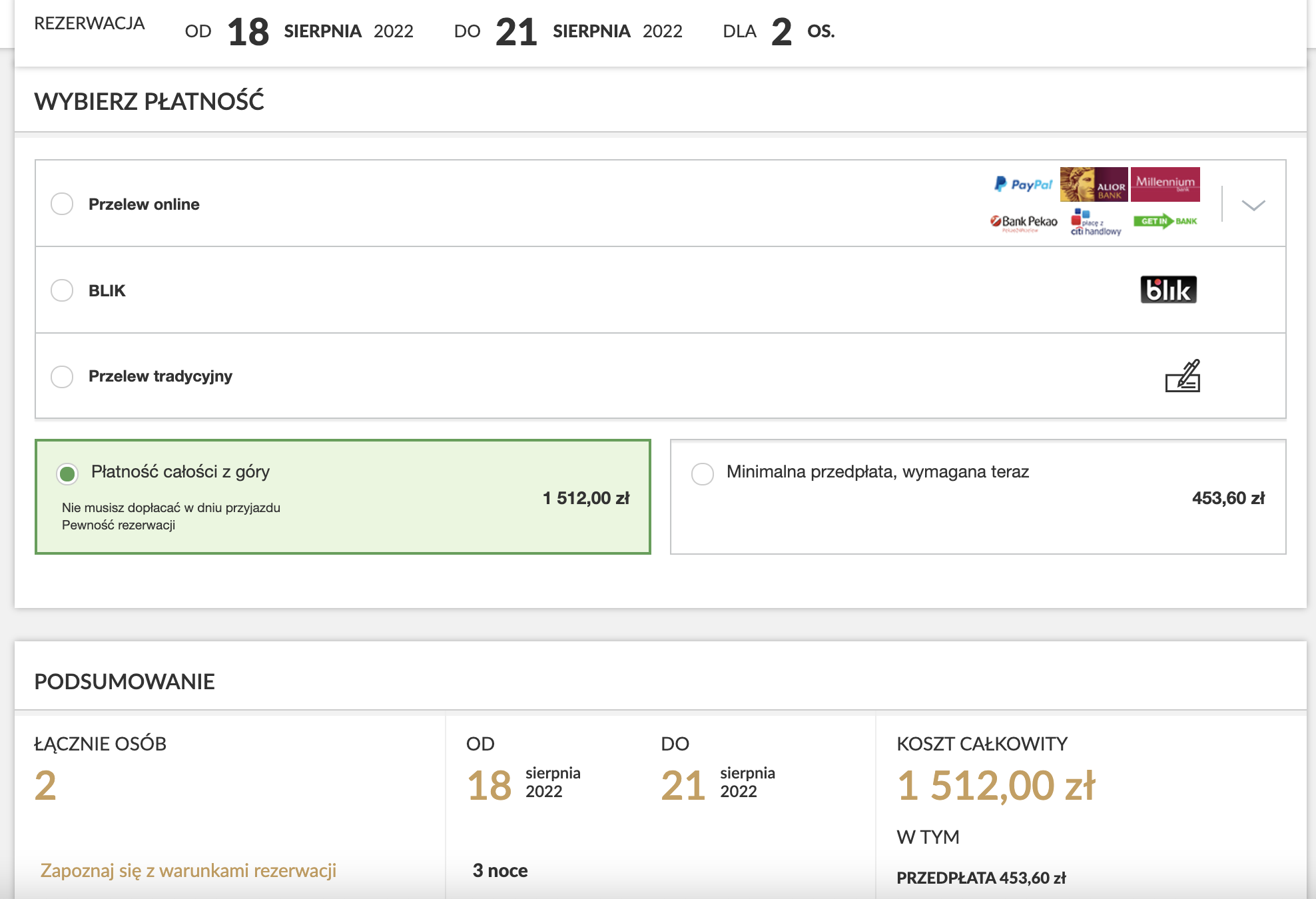 Oferowane metody płatności - Oferowane metody płatności