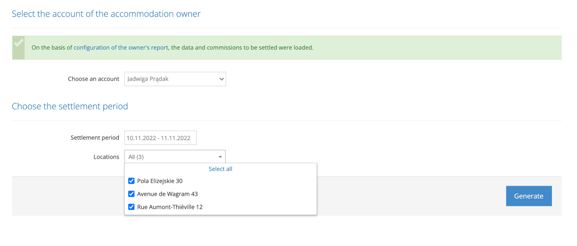generate using localizations